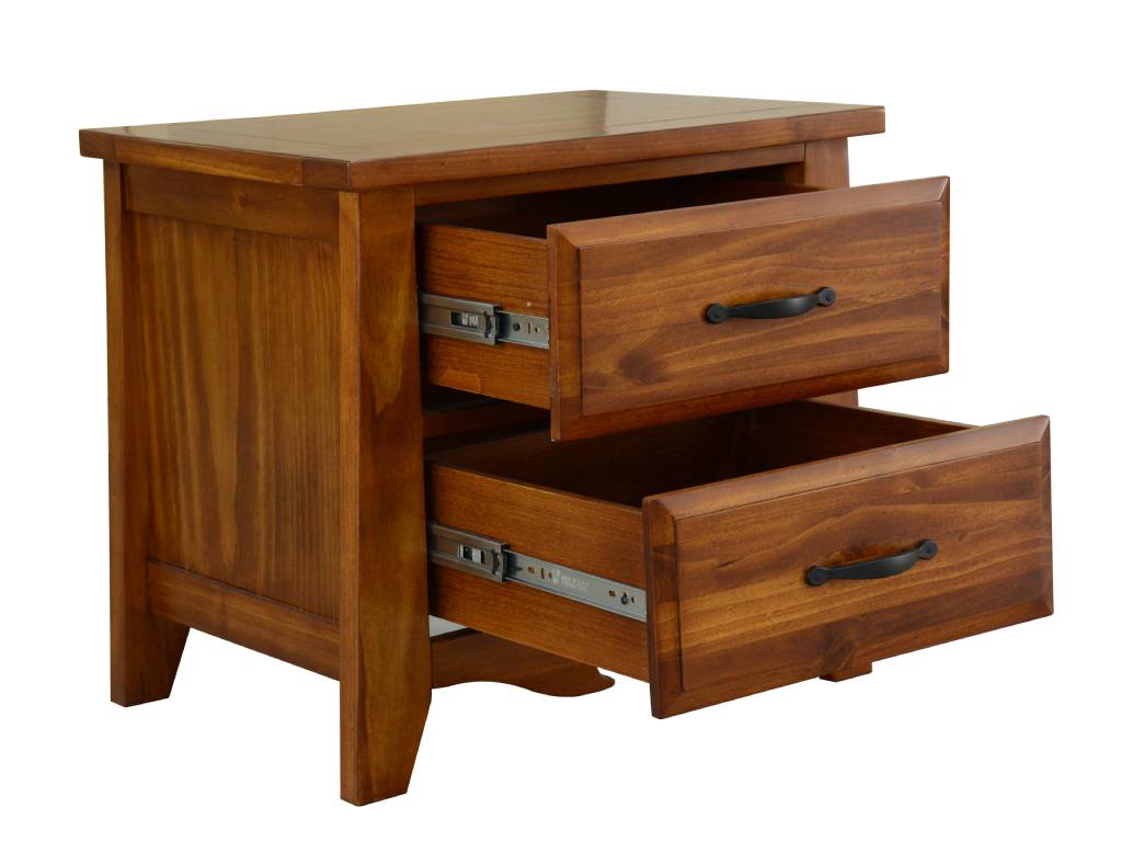 VI Federation Solid Timber 2 Drawer Bedside Table