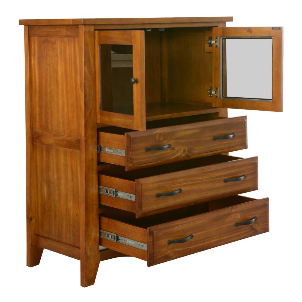 VI Federation Solid Timber 2 Door Over 3 Drawers Tallboy