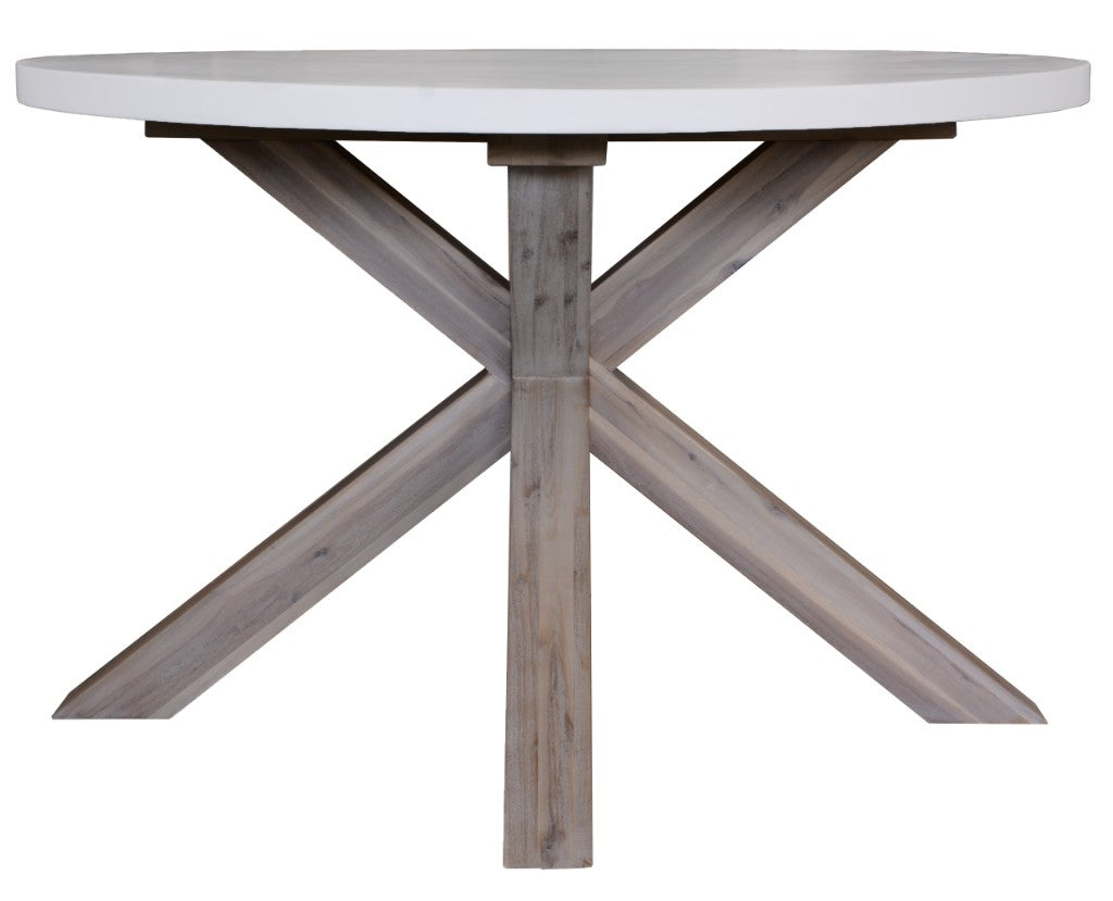 VI LIberty Concrete Top Timber Base Round Dining Table