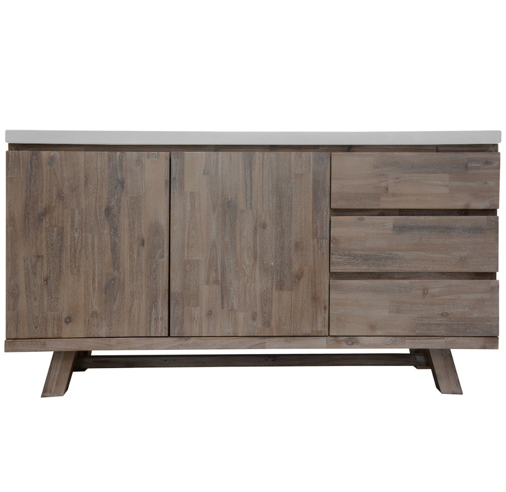 VI Liberty Concrete Top Solid Timber 2 Door 3 Drawer Buffet
