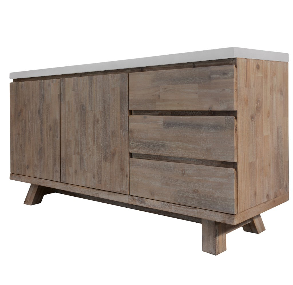 VI Liberty Concrete Top Solid Timber 2 Door 3 Drawer Buffet