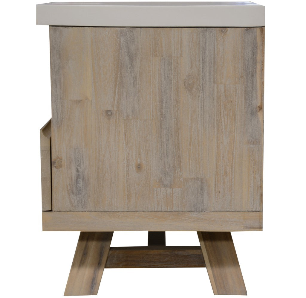 VI Liberty Concrete Top Solid Timber 3 Drawer Entertainment Unit