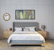 VI Colmar Fabric Upholstered Bed with Tufted Buttoned Headboard