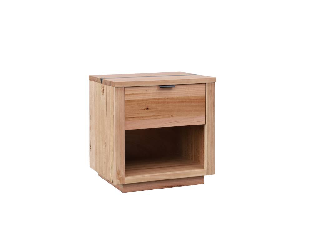 VI Croft Messmate Timber Veeneer 1 Drawer Bedside Table