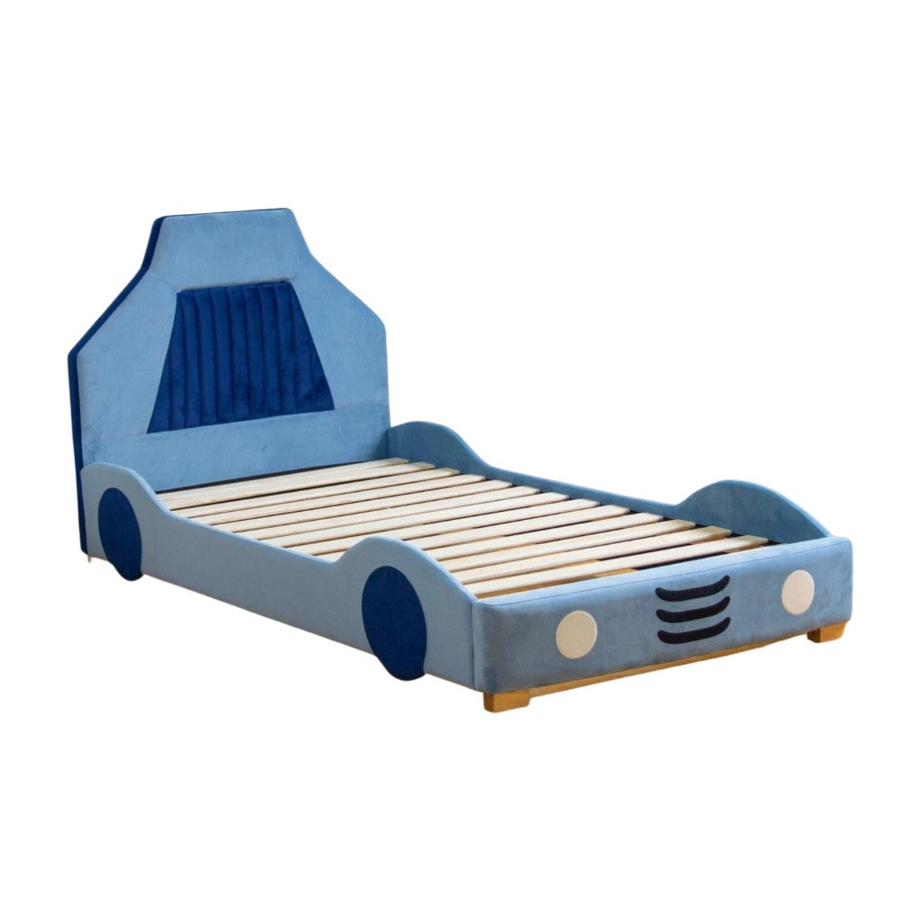 VI Hamilton Fabric Upholstered Kids Car Shaped Bed