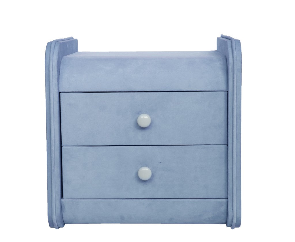VI Hamilton Fabric Upholstered 2 Drawer Bedside Table