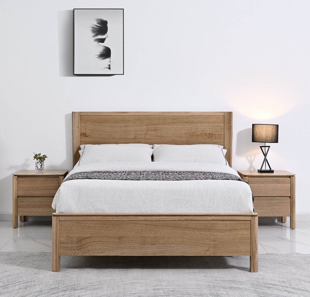 VI Luella 2 Drawer Bedside Table Light Smoke
