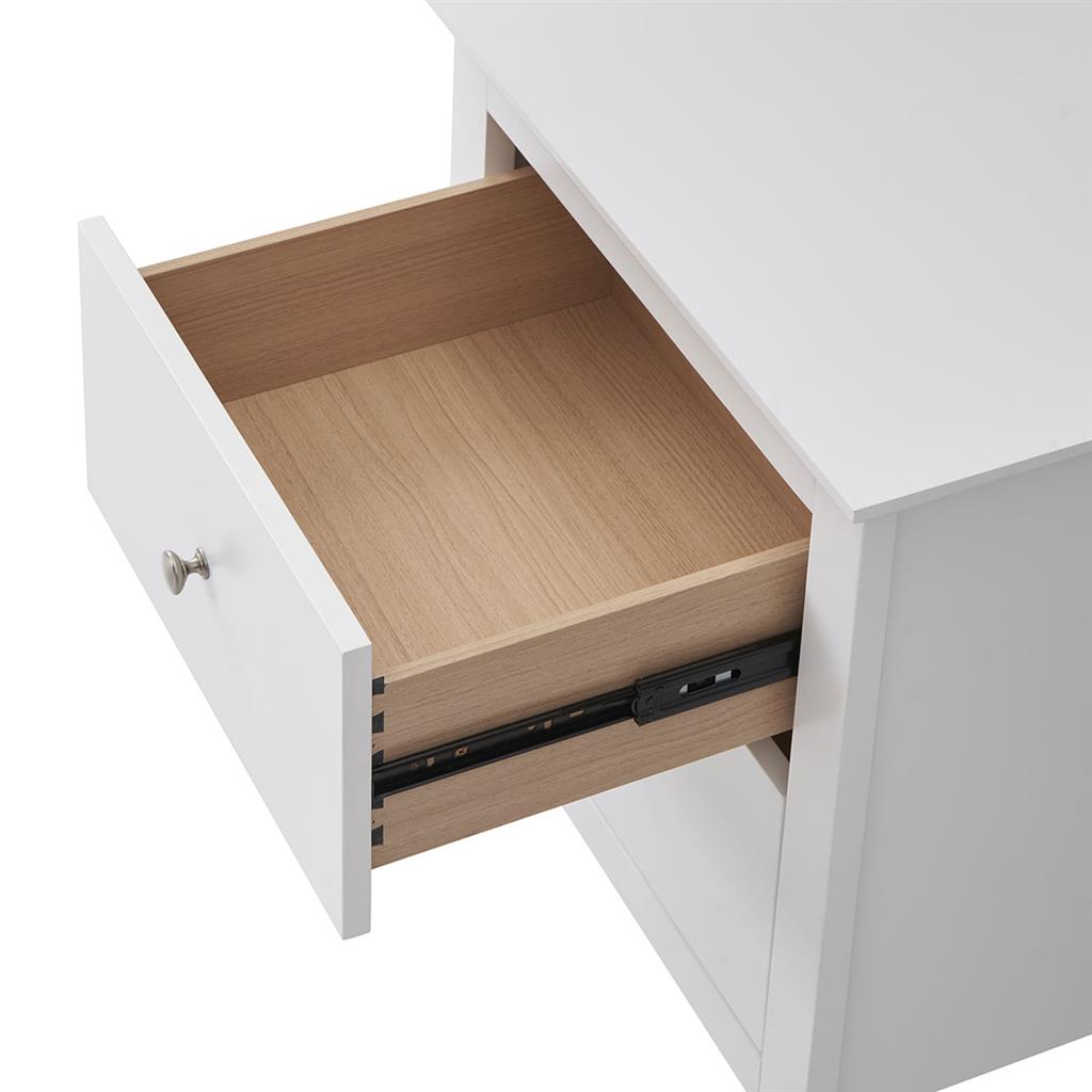 VI Lunar Solid Timber 2 Drawer Bedside Table