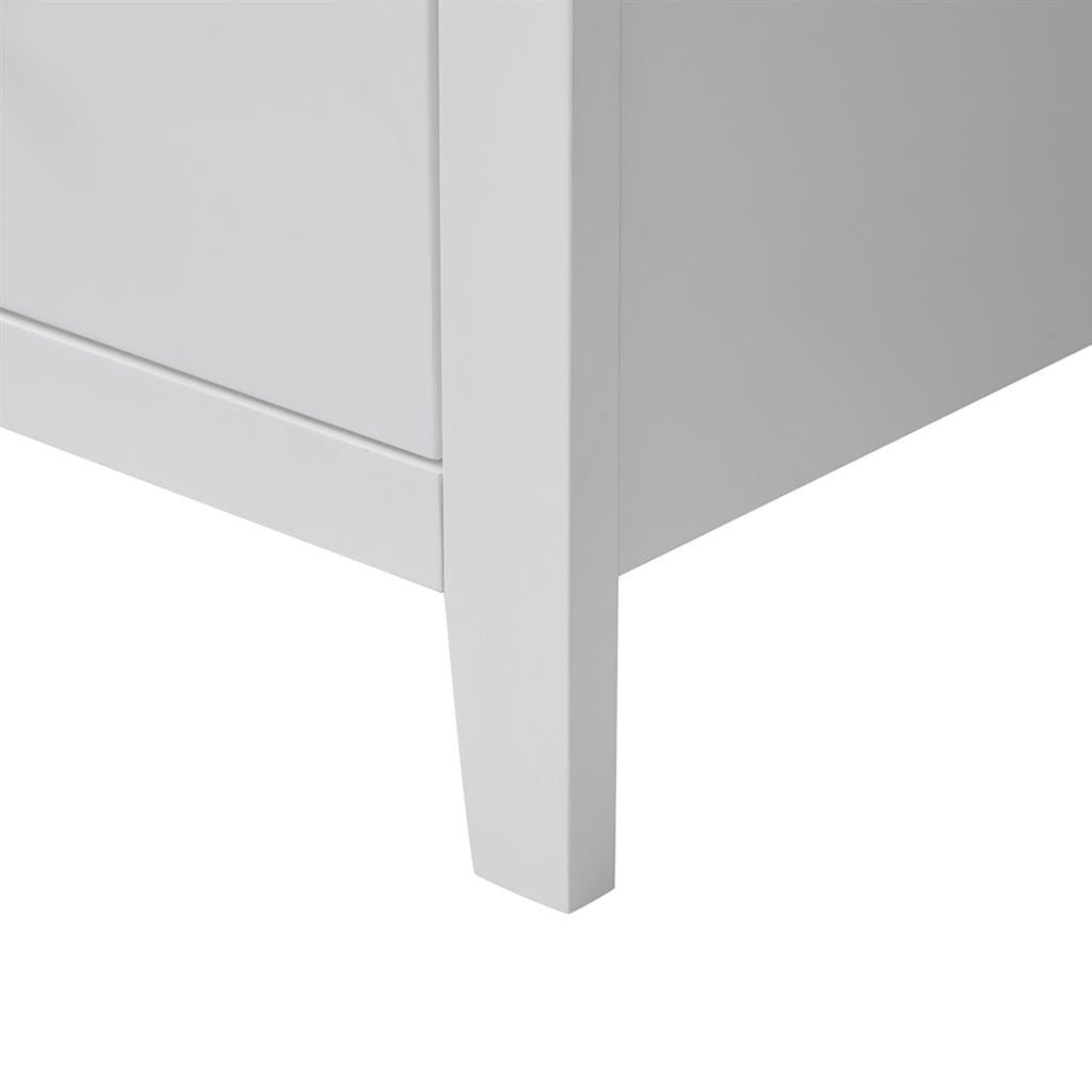 VI Lunar Solid Timber 2 Drawer Bedside Table