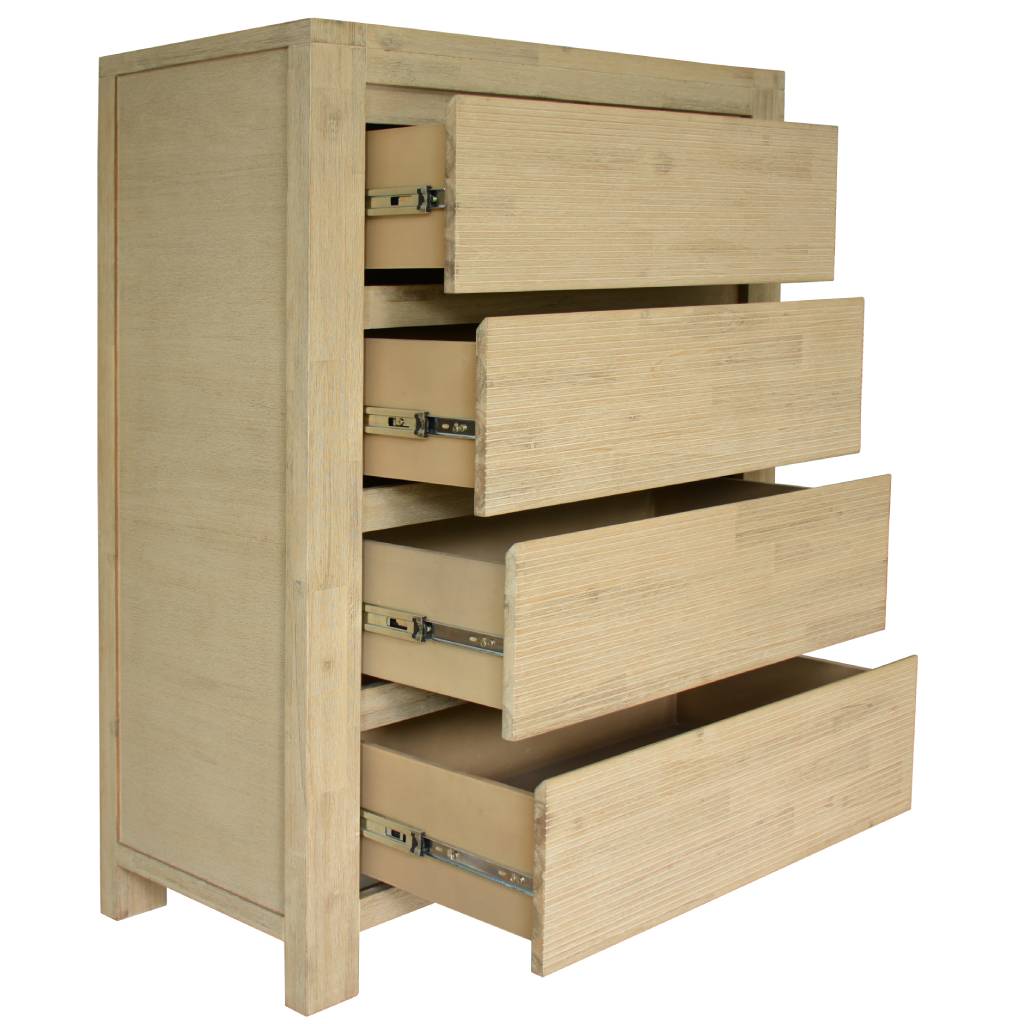 VI Nelson Solid Timber 4 Drawer Tallboy