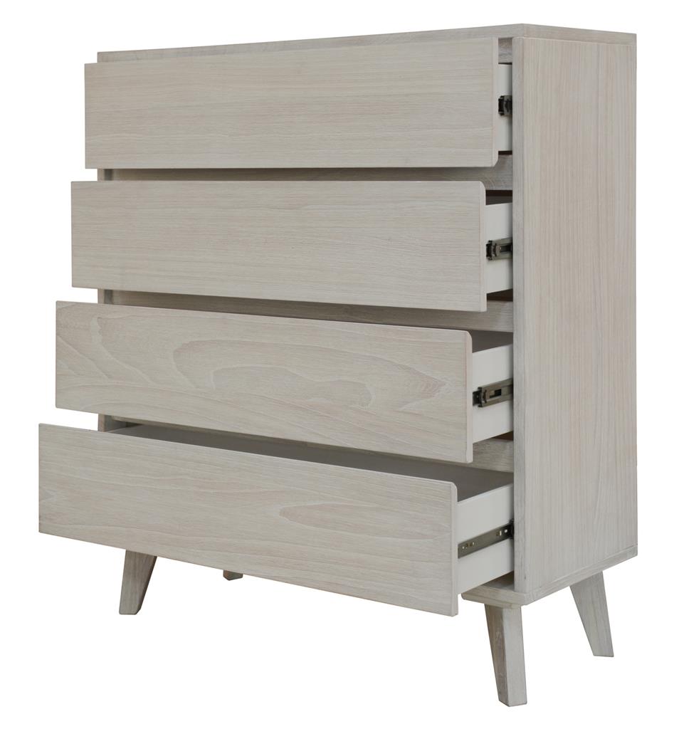 VI Polo Solid Timber 4 Drawer Tallboy