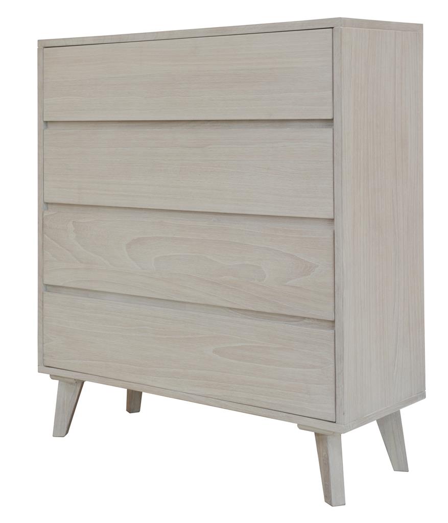 VI Polo Solid Timber 4 Drawer Tallboy