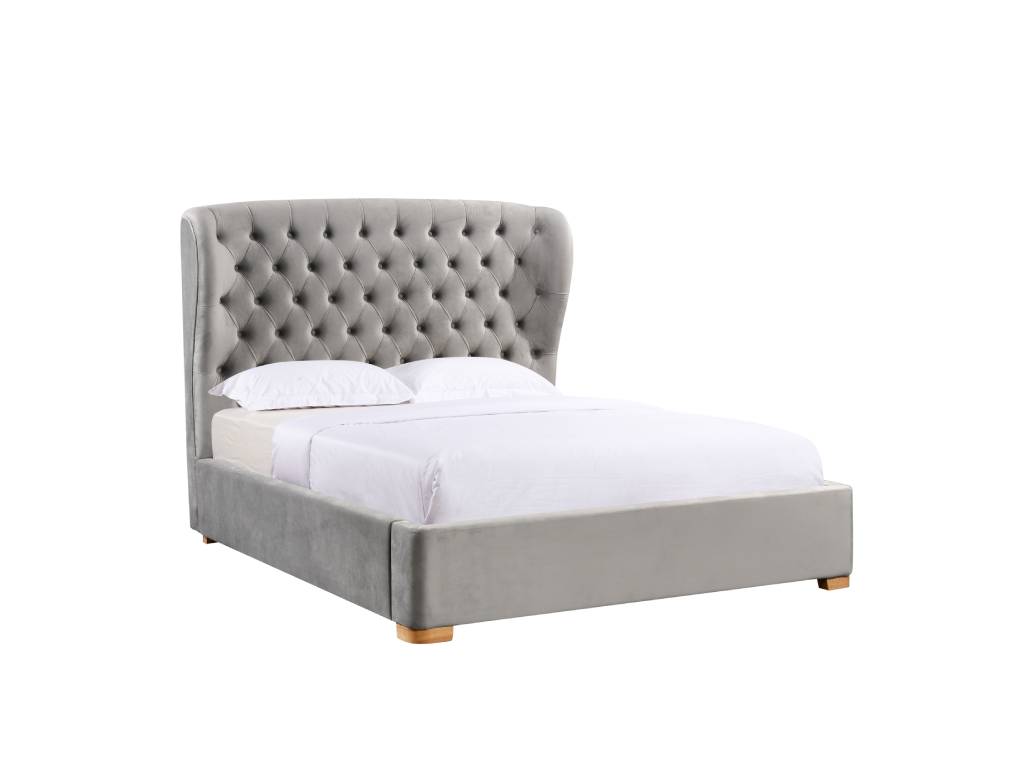 VI Rene Fabric Upholstered Tufted Buttoned Bed Frame