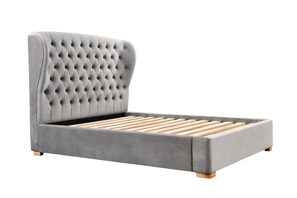 VI Rene Fabric Upholstered Tufted Buttoned Bed Frame