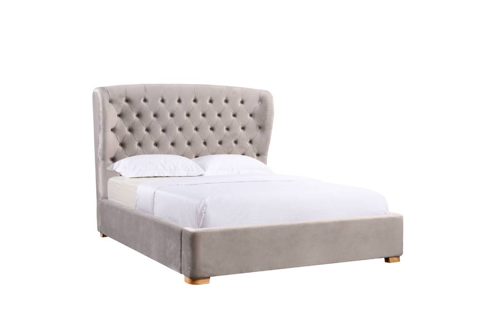 VI Rene Fabric Upholstered Tufted Buttoned Bed Frame