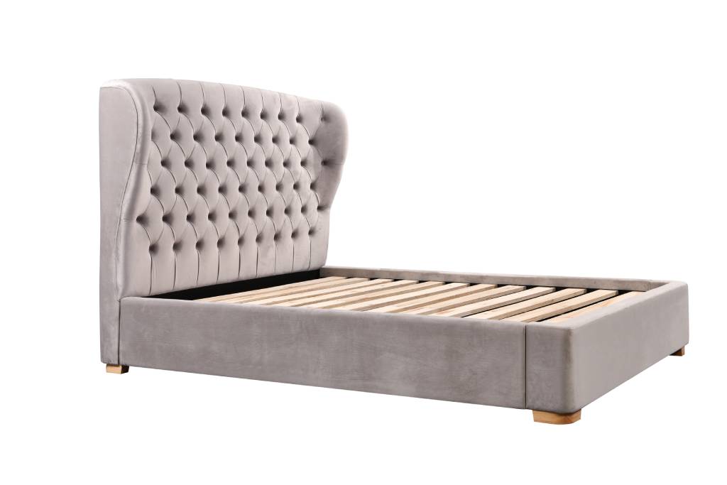 VI Rene Fabric Upholstered Tufted Buttoned Bed Frame