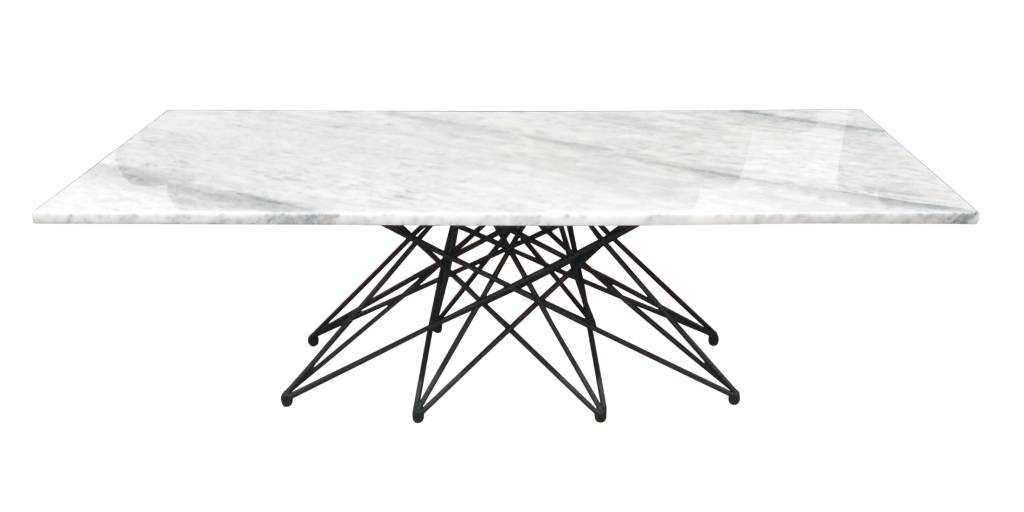 VI Almeria Marble Top Metal Frame Coffee Table