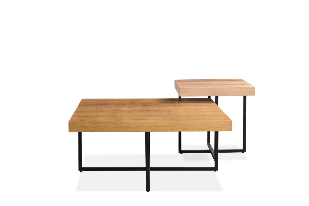 VI Boston MDF Top Metal Base 2 Piece Coffee Table Set