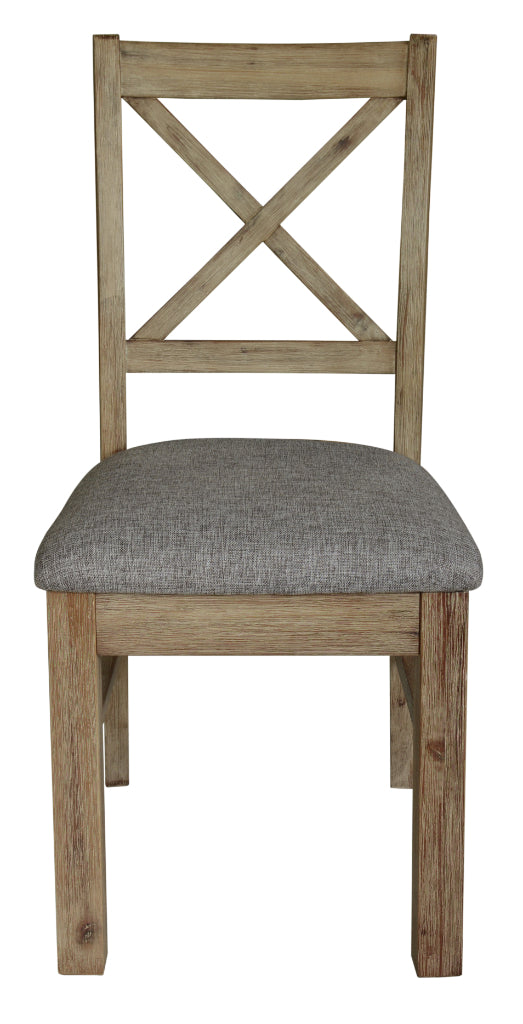 VI Cresswell Solid Timber Fabric Seat Dining Chair