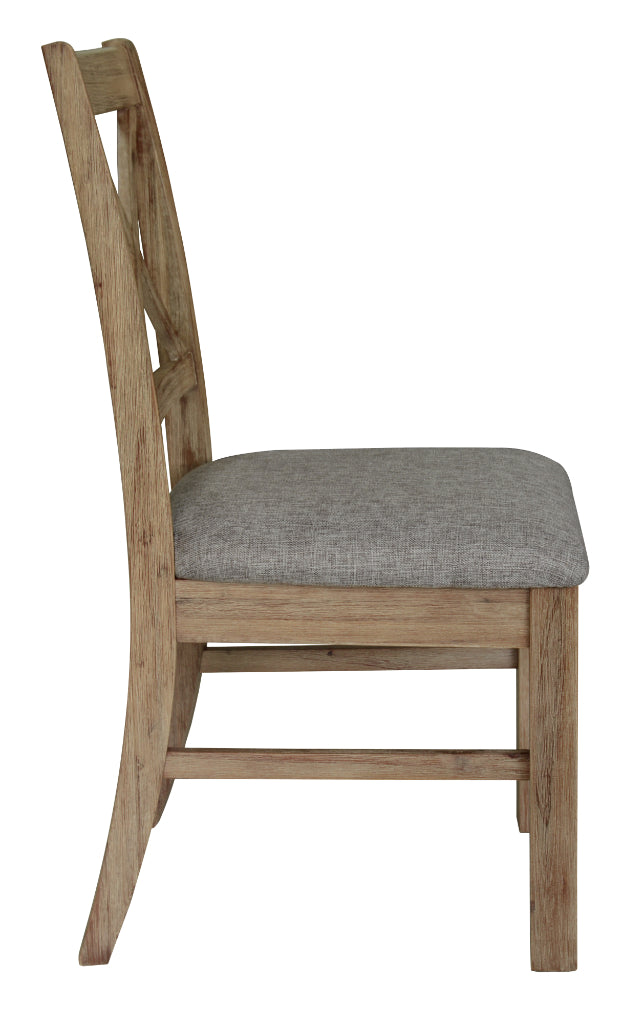 VI Cresswell Solid Timber Fabric Seat Dining Chair