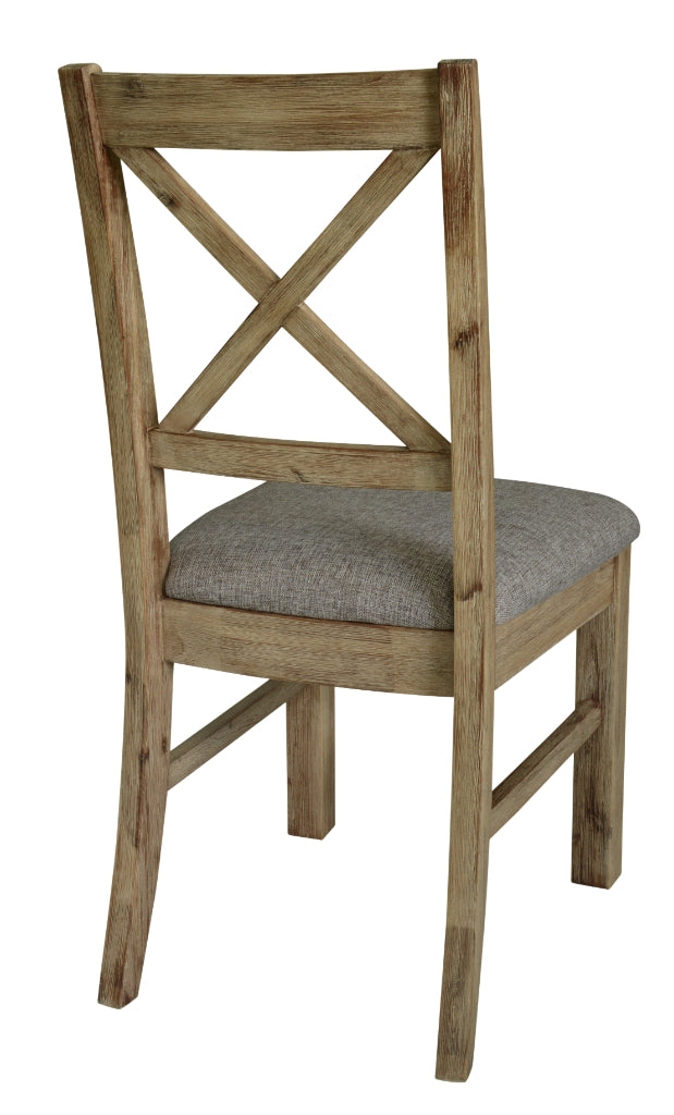 VI Cresswell Solid Timber Fabric Seat Dining Chair