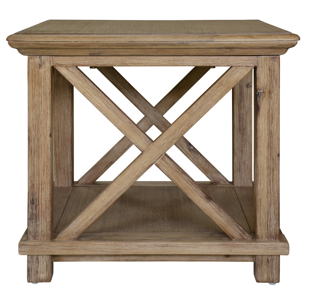 VI Cresswell Solid Timber Lamp Table with Shelf
