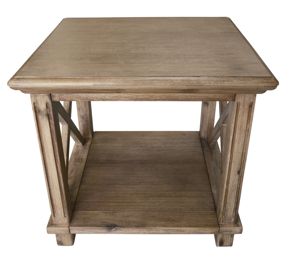 VI Cresswell Solid Timber Lamp Table with Shelf
