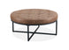 VI Cavallo Fabric Upholstered Metal Legs Round Ottoman