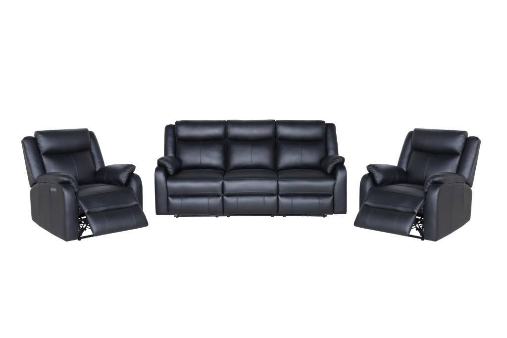 VI  Pinnacle 3 Seater Leather Recliner Lounge with 2 Single Recliners Set