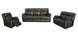 VI  Pinnacle Leather Upholstered 3 Seater + 2 Seater + 1 Seater Recliner Lounge Set