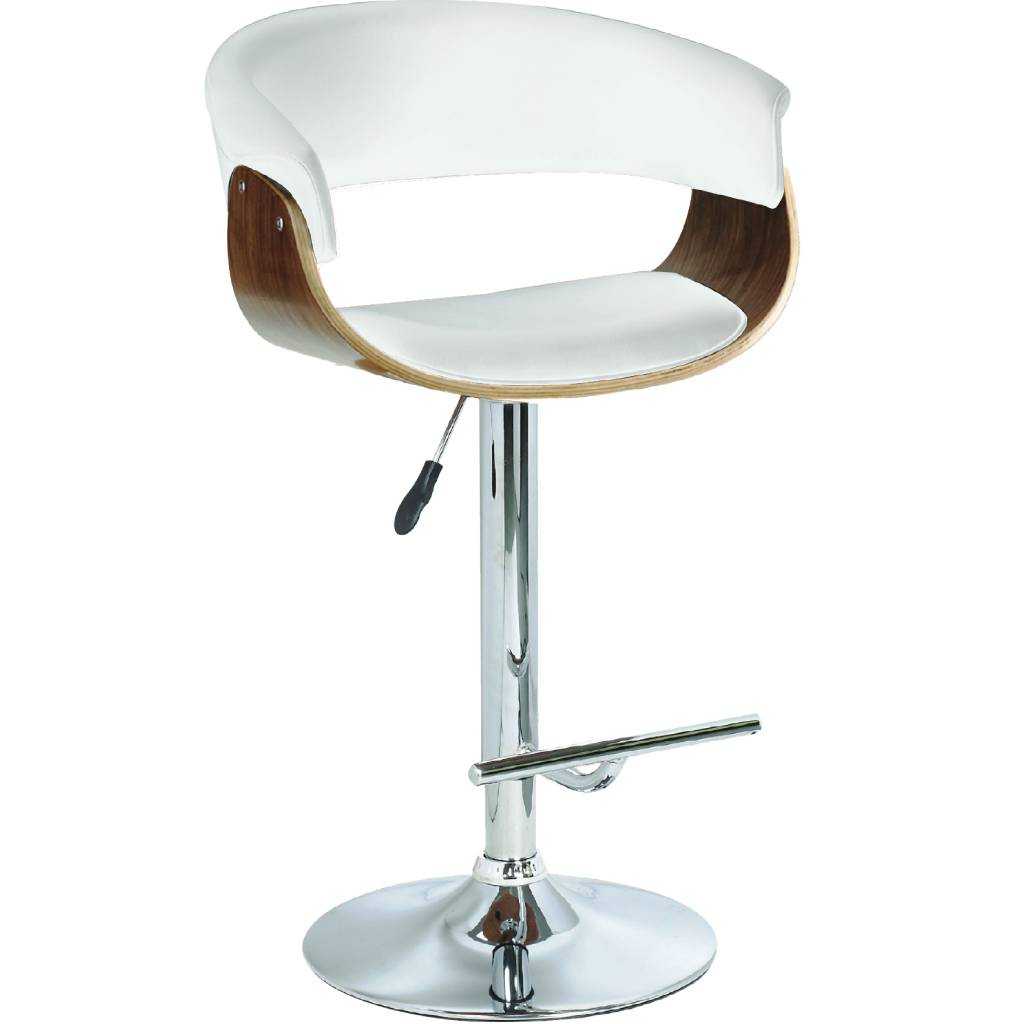 VI Focus Height Adjustable Pu Leather Bar Chair with Chrome Base