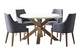 VI LIberty Concrete Top Timber Base Round Dining Table 4 Chair Set