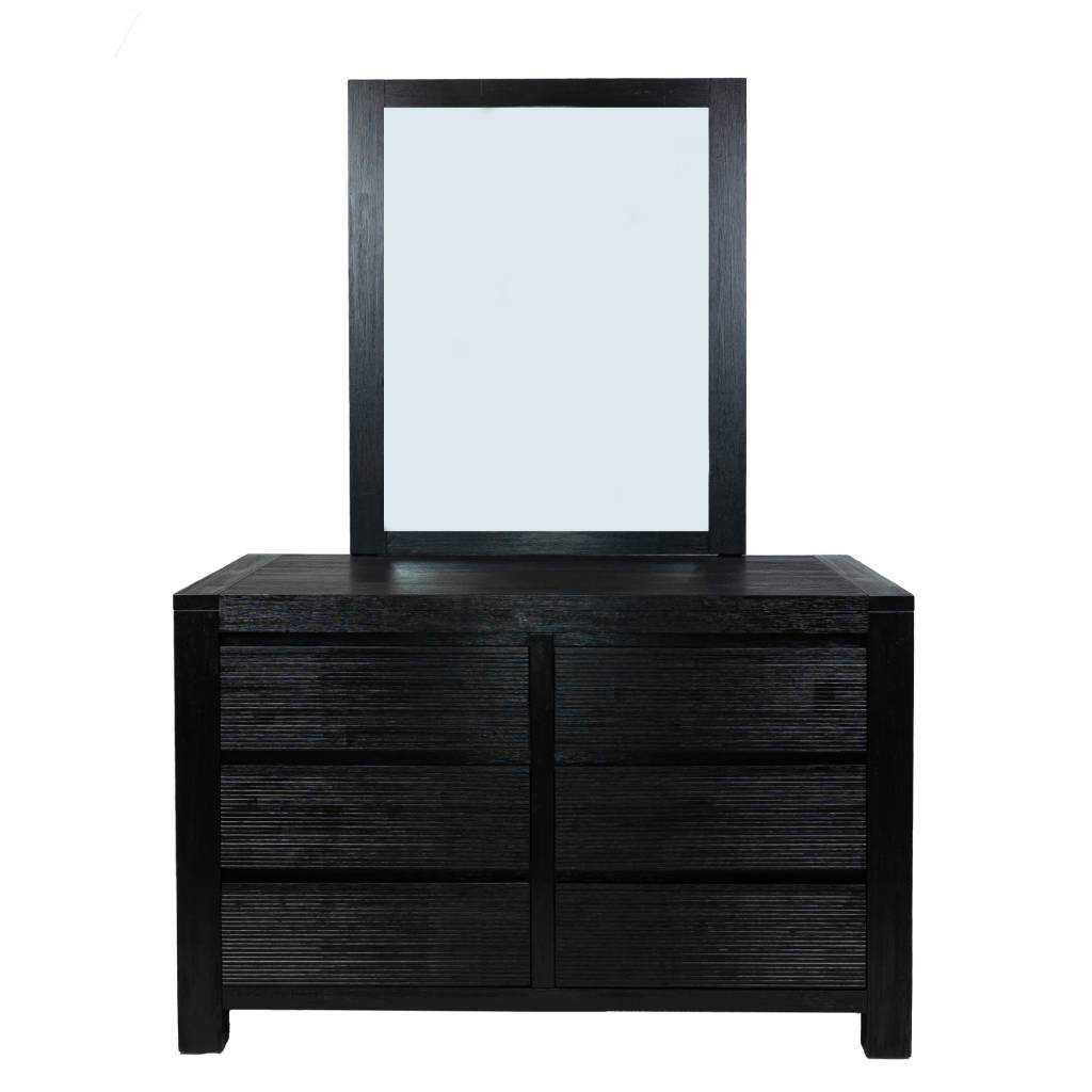 VI Messina 6 Drawer Dresser with Mirror - Black