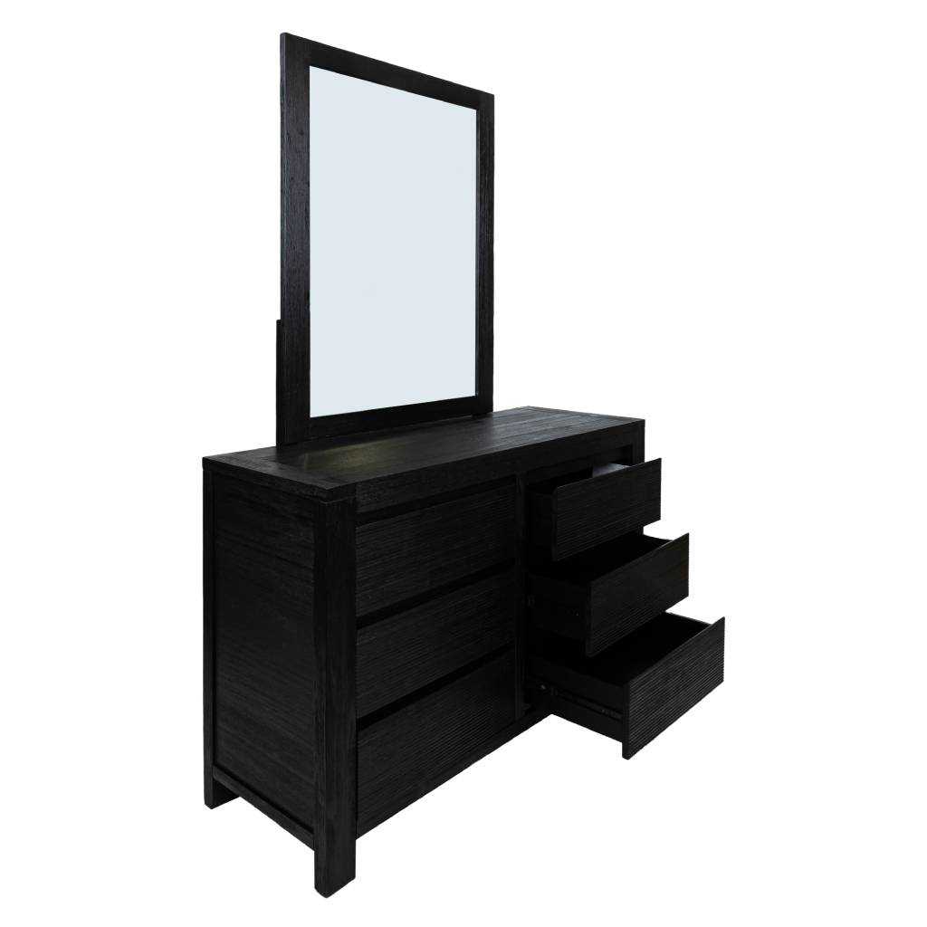 VI Messina 6 Drawer Dresser with Mirror - Black