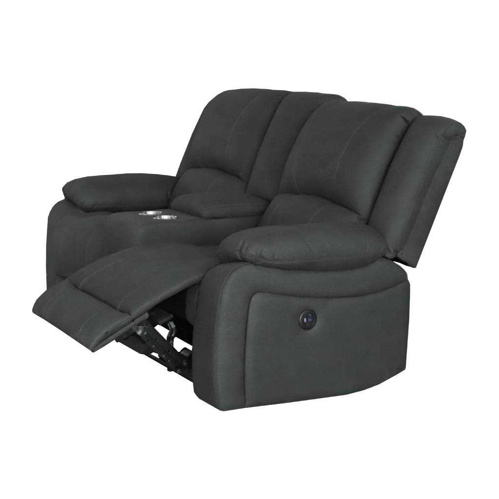 VI Captain 2 Seater Fabric Recliner Lounge with Console