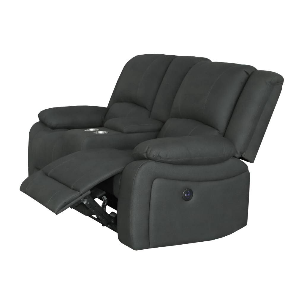 VI Captain 2 Seater Fabric Electric Recliner Lounge with Console