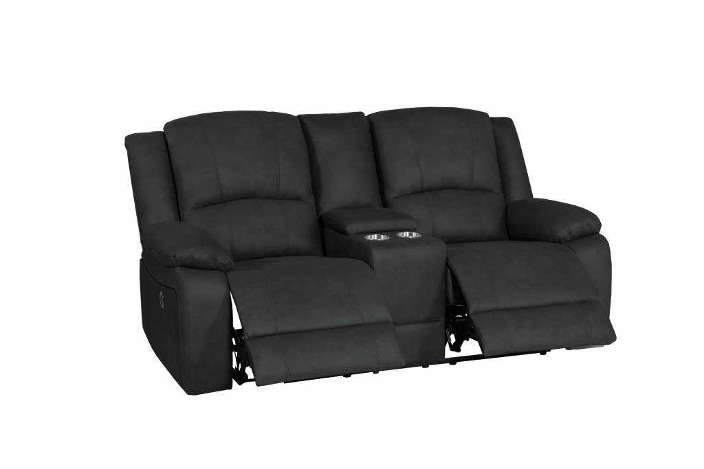 VI Captain 2 Seater Fabric Recliner Lounge with Console