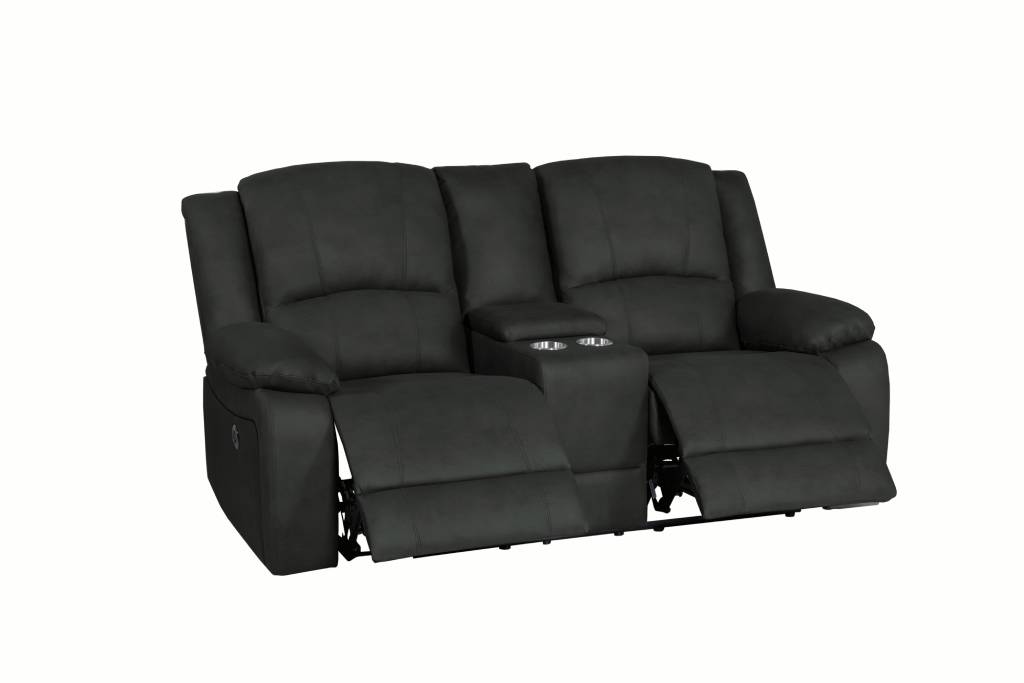 VI Captain 2 Seater Fabric Electric Recliner Lounge with Console