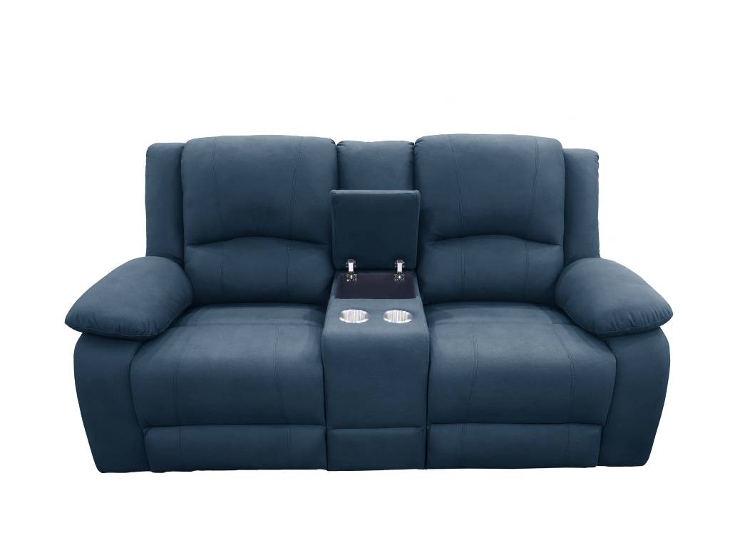 VI Captain 2 Seater Fabric Recliner Lounge with Console