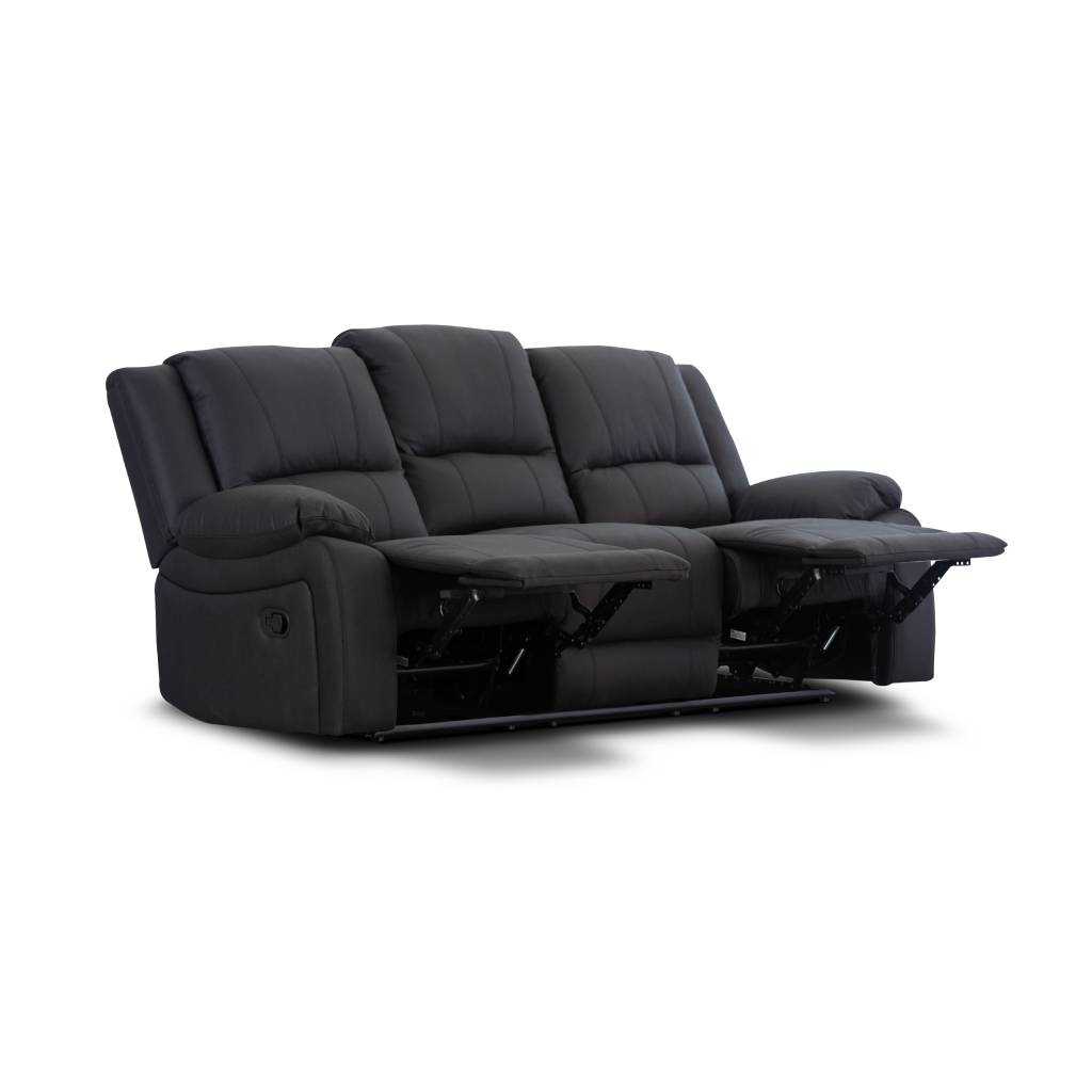 VI Captain 3 Seater Fabric Recliner Lounge with 2 Single Recliners