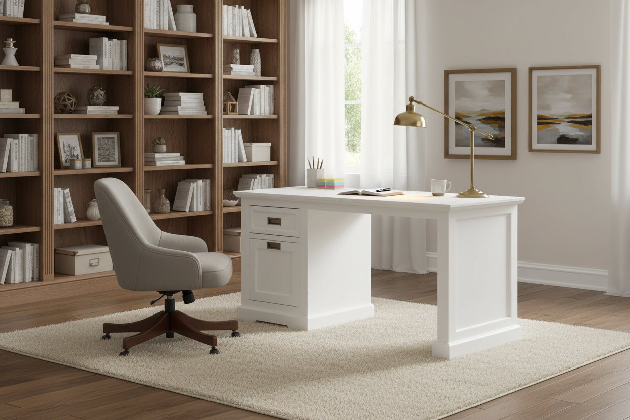 VI Coastal Solid Timber 1 Door 1 Drawer Study Desk