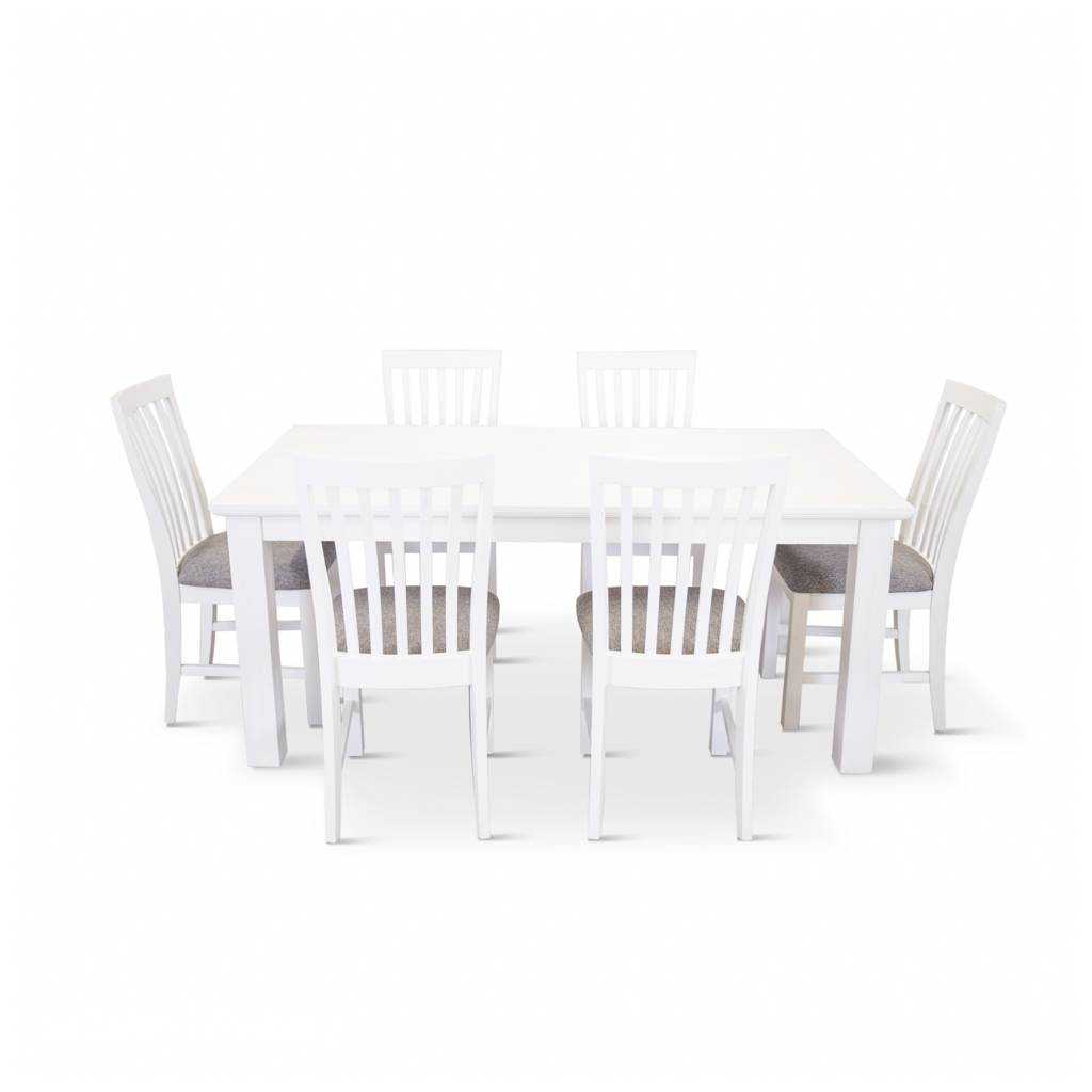 VI Coastal Dining Table With 6 Chairs Set
