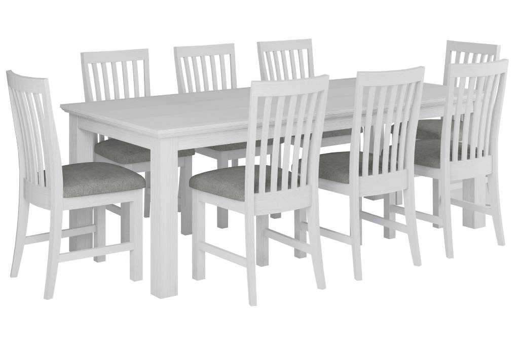 VI Coastal Dining Table with 8 Chairs Set