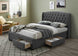 VI Kingston Fabric Uphostered Bed - Dark Grey
