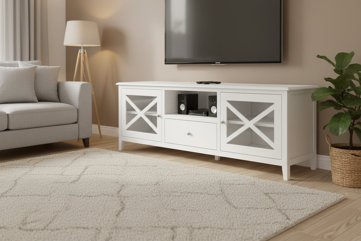 VI Hamilton Solid Timber 2 Doors 1 Drawer Entertainment Unit