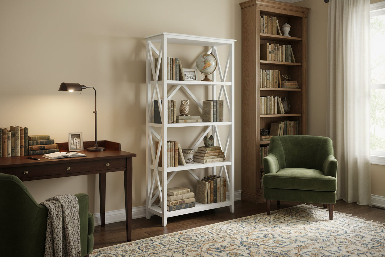 VI Hamilton Solid Timber Framed Bookcase with 4 Shelves