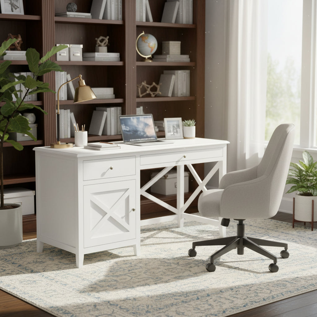 VI Hamilton Student Desk with 1 Door & 2 Drawers
