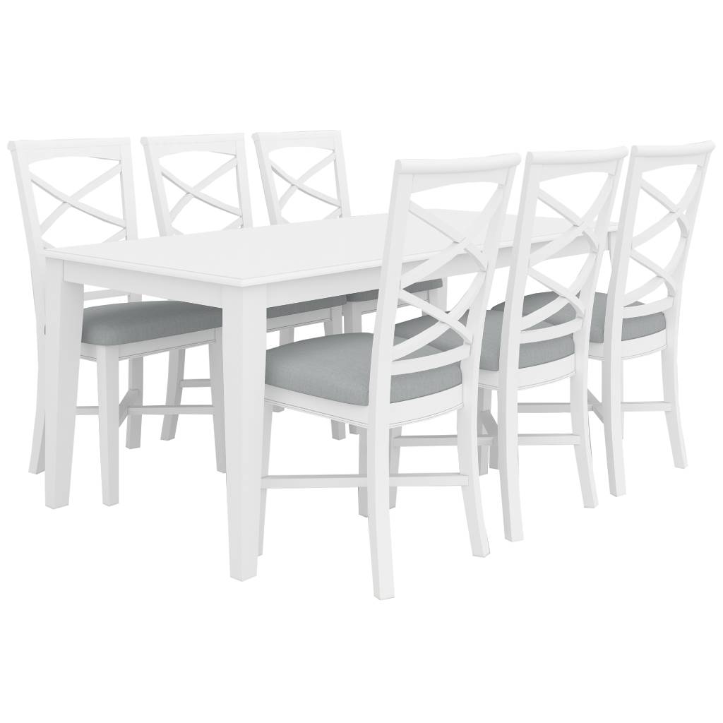 VI Hamilton Solid Timber Framed Dining Table and 6 Chairs Set