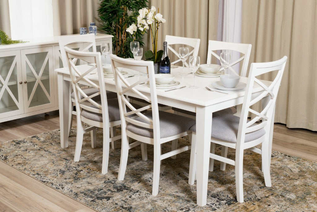 VI Hamilton Solid Timber Framed Dining Table and 6 Chairs Set