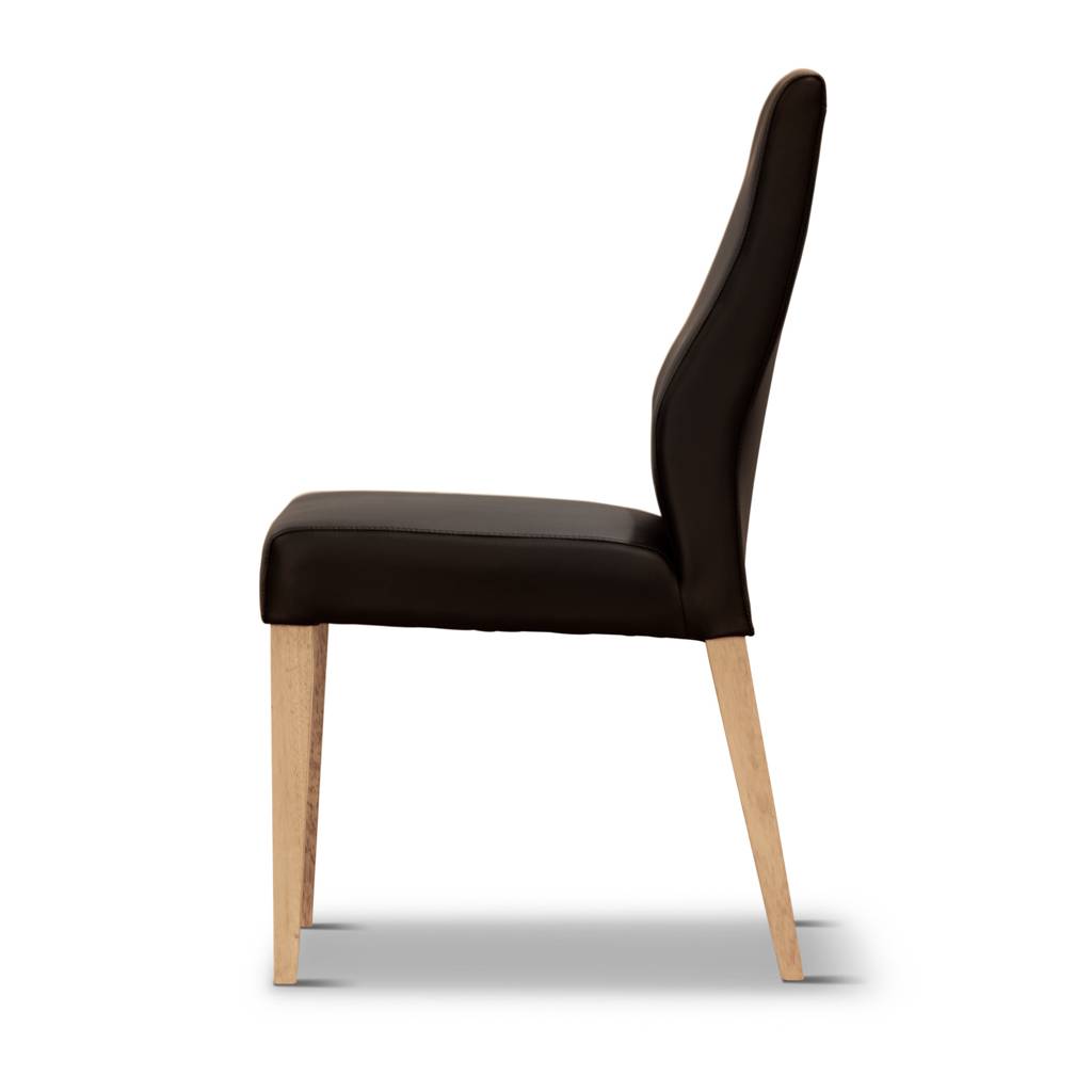 VI Highland PU Leather Upholstered Timber Legs Dining Chair